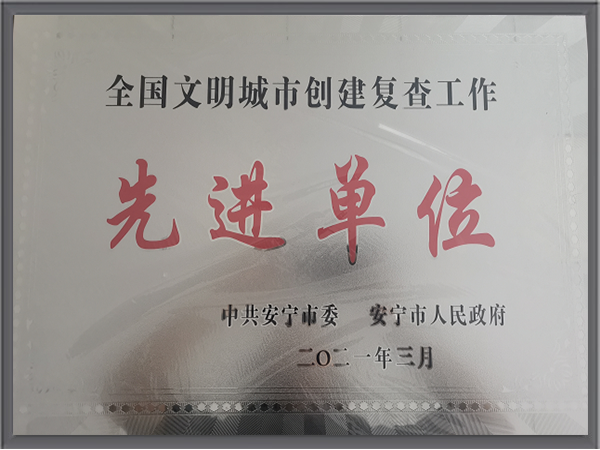 玉龍環保-2021年云南安寧市先進單位